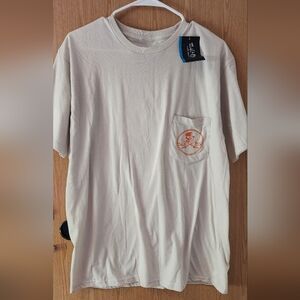 Men's Cream T-Shirt with Orange Logo